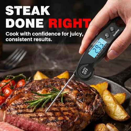 Digital Meat Thermometer, 1 Sec Instant Read, Waterproof