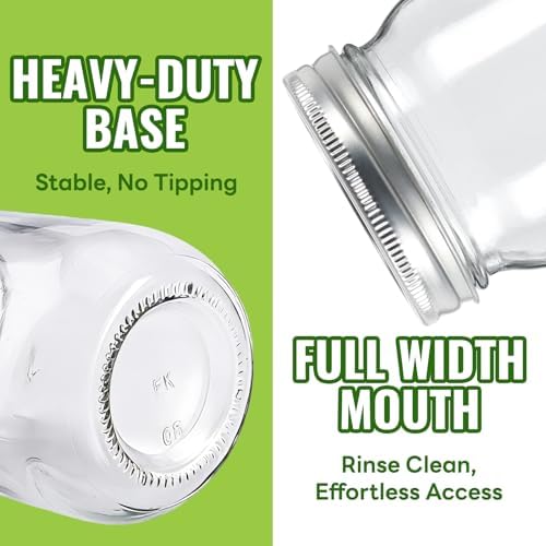 12 oz Mason Jars with Lids, 20 Pack