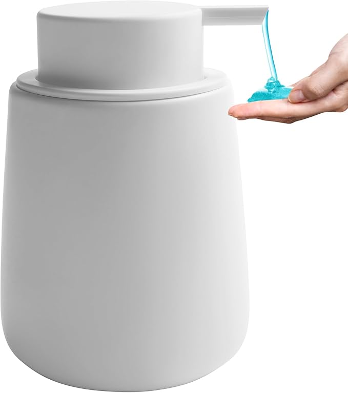 Soap Dispenser Ceramic with Easy-to-Press Pump Hand Lotion Liquid Dispenser - Image 2