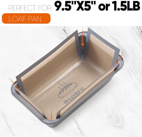 Silicone Bread Loaf Pan Liners, 2 pack Nonstick and Reusable Bread pan