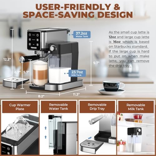 TENKER 20 Bar Espresso Machine with Automatic Milk Frother