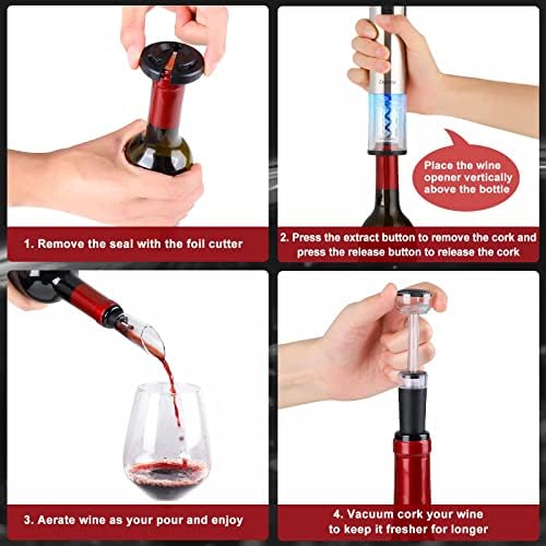 Electric Wine Opener Set, Portable Battery Operated Automatic Wine
