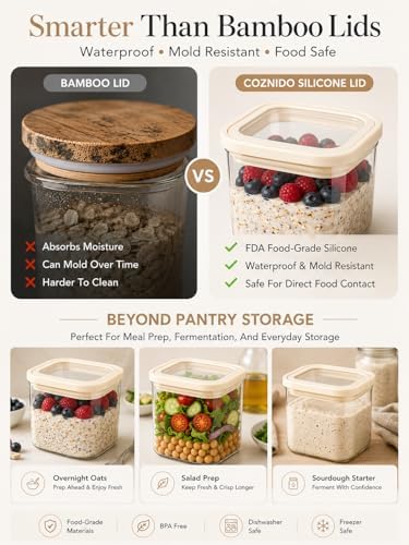 12-Pack Square Glass Pantry Storage Containers with Glass Lids