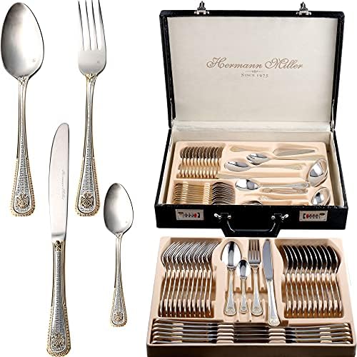 Royal Family Collection 72 Piece Fine Flatware Silverware Set with