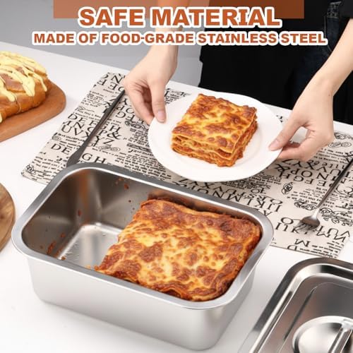 3 Pack 4 Inch Lasagna Baking Pans with Lids