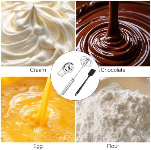 Stainless Steel Egg White Separator Semi-Automatic Whisk Set with