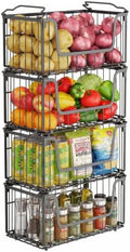 4 Pack Foldable Wire Storage Baskets