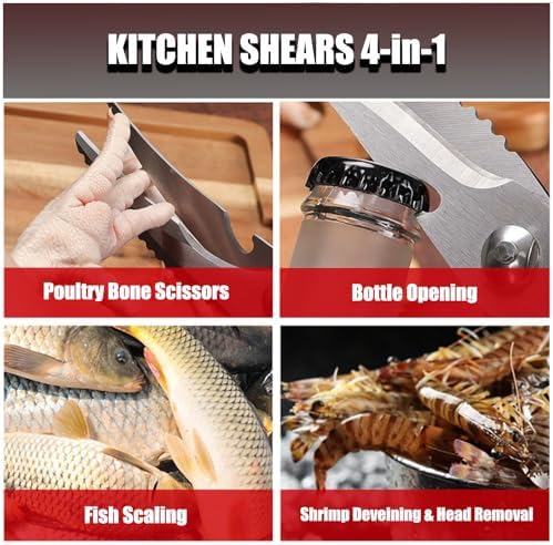 Heavy Duty Kitchen Scissors, Stainless Steel Poultry Shears with