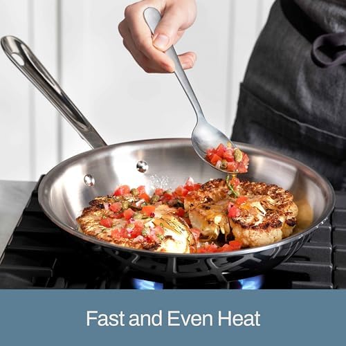 All-Clad D3® Stainless Steel 7 Piece Cookware Set- Made in USA- Includes Frying Pans, Saucepan, Sautépan, Stockpot - Professional Grade -Oven Safe & Induction Compatible