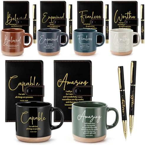 Potchen 18 Pcs Christian Church Gift 13oz Coffee Mug Journal Pen