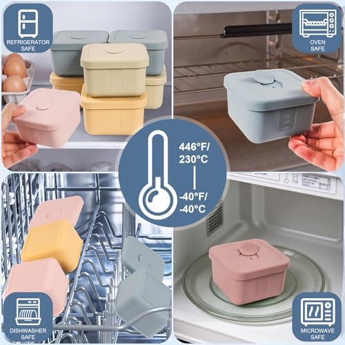8 pcs 10 oz Silicone Snack Containers with Lids Silicone Food Storage