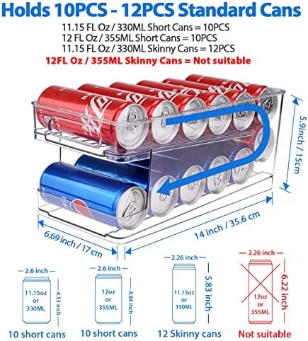 Rolling Soda Can Organizer for Refrigerator
