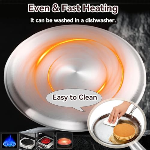 Titanium Hammered Pan, No Coating Nonstick Crepe Pan, Multifunctional