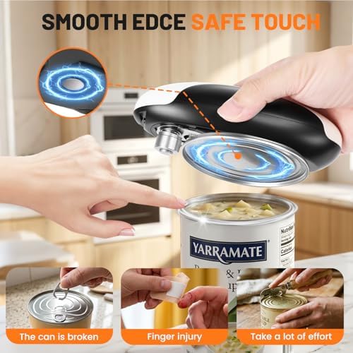 Electric Can Opener, USB-C Rechargeable One Touch Hands Free Automatic