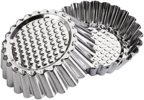 Dicunoy 30 PCS Egg Tart Mold for Baking, 3.8 Inch Stainless Steel Mini