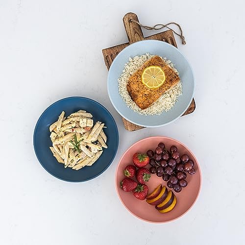 Grow Forward Premium Wheat Straw Pasta Bowls - 30oz Unbreakable Wide &