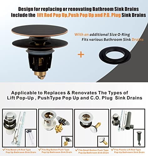 Artiwell Universal Bathroom Sink Drain Stopper, Fits Most Pop-Up