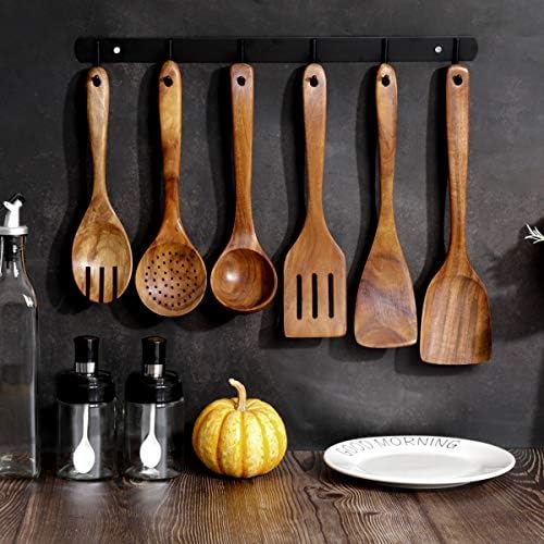 Wooden Kitchen Utensil Set Uncoated Dishwasher Safe Bamboo Cooking