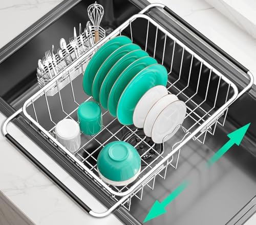 Large Expandable Stainless Steel Dish Drying Rack