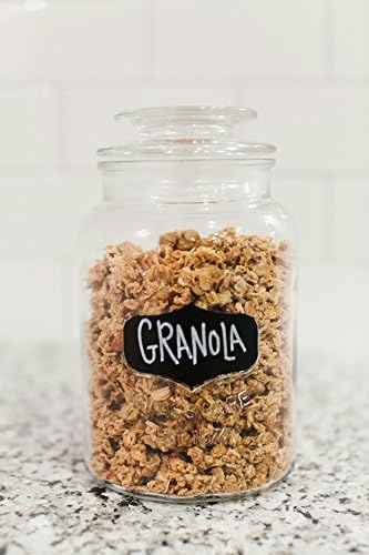 Kitchen Round Clear Glass Airtight Lids Chalkboard Canister Jar