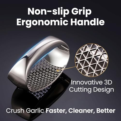 Gourmet Easy Stainless Steel Garlic Press Rocker