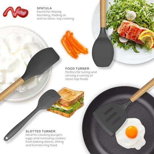 oannao Silicone Utensil Set, Gray