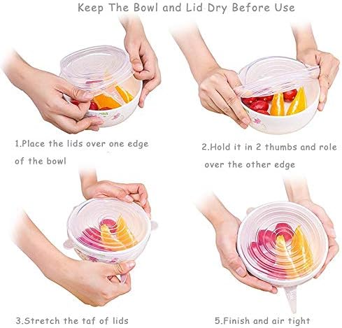 Silicone Stretch Lids, 3 PCS, 9.8in