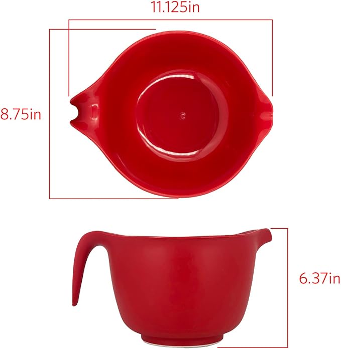 Glad Mixing Bowl with Handle – 3 Quart | Heavy Duty Plastic with Pour Spout and - Image 4