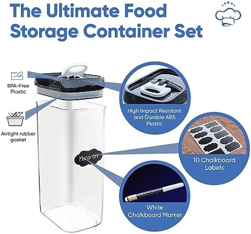 Chef's Path Airtight Food Storage Boxes with Labels - Kitchen Storage