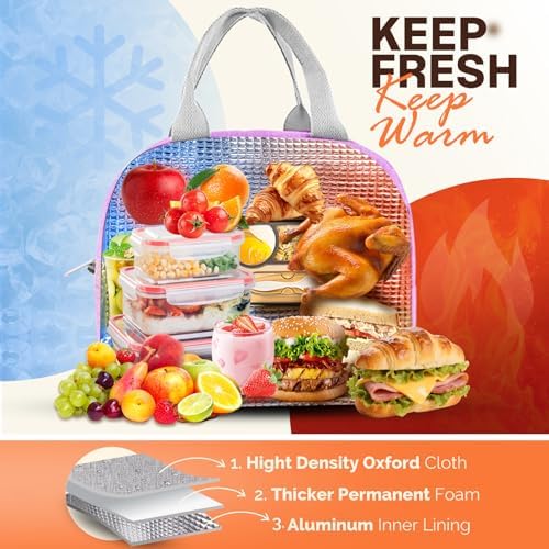 EASYFUN Bento Lunch Box, 4-Compartment, Purple