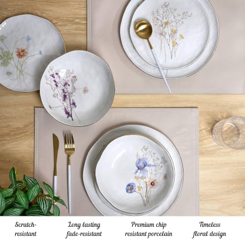 Sango 12-Piece Luxury Porcelain Dinnerware Set for 4- Glossy White