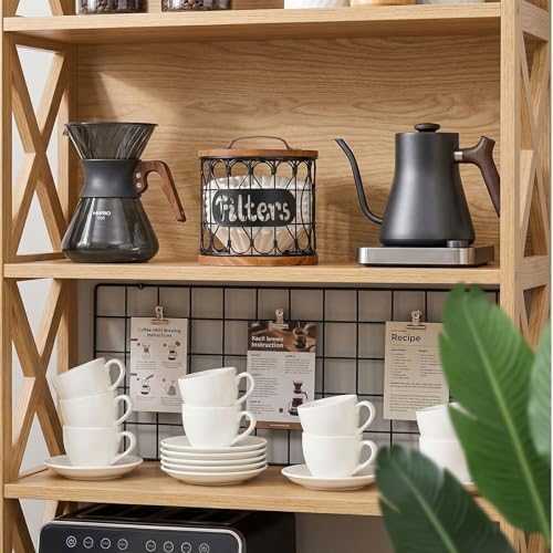 Frcctre Coffee Filter Holder with Wood Lid, Large Capacity Coffee