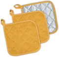 DII Basic Terry Collection Potholders, Mustard, 100 Percent Cotton