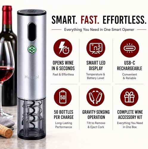 Electric Wine Opener with Wine Accessories -Rechargeable Wine Bottle