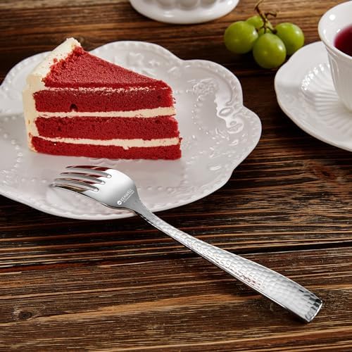 KEAWELL Premium Louis 4-Piece Hammered Salad Fork Set