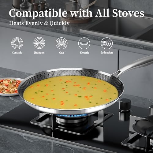 Innerwell Nonstick Crepe Pan 11inch Stainless Steel Crepe Pan