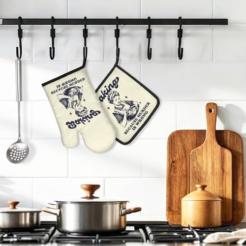 DYJYBMY Funny Baking Oven Mitt and Pot Holder Set