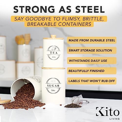 Airtight Tea, Coffee and Sugar Container Set - Stackable Kitchen