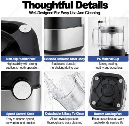 5 in 1 Commercial Food Processor 5l Anti-Slip Electric Onion Potato