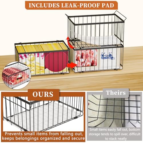 Large Freezer Organizer Bins, 3 Pack, 5 to 9 Cu.Ft
