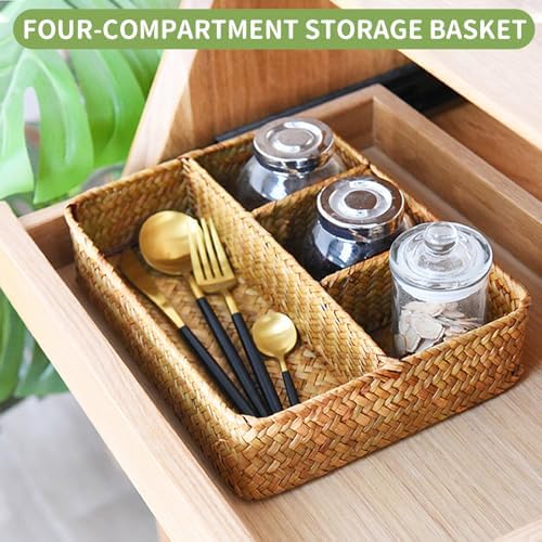 Nonam 4-Section Seagrass Tea Bag Organizer