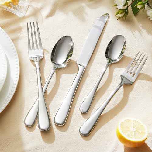 Silverware Set for 8, 40 Piece Stainless Steel Flatware Cutlery Utensil Set