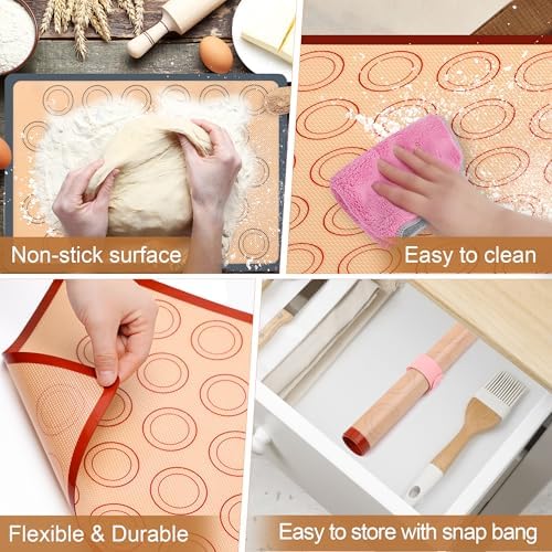 29P Macaron Silicone Baking Mats Set(11.6"x16.5")