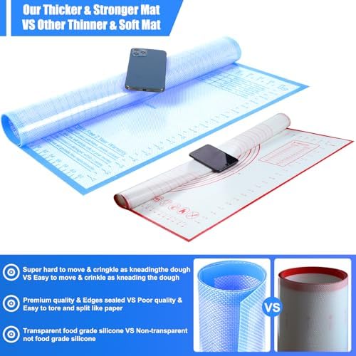 Silicone Pastry Mat, 36 x 24 Inch, with Measurements