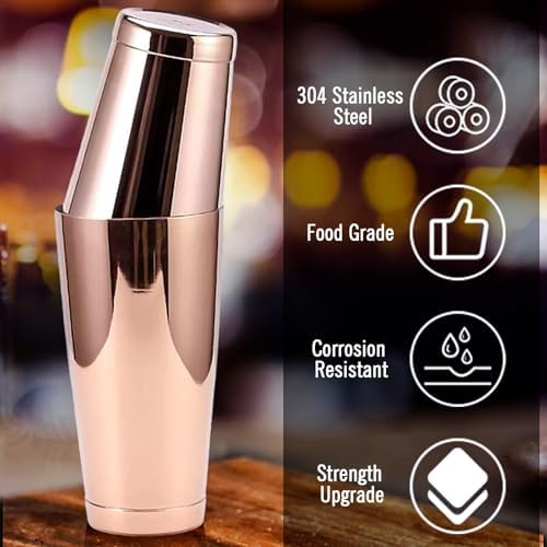 Stainless Steel Pro Boston Shaker - 2 Piece Unweighted 18oz & Weighted