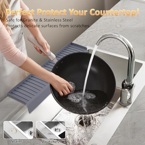 Silicone Sink Edge Protector, 4" x 30" for Kitchen & Bathroom