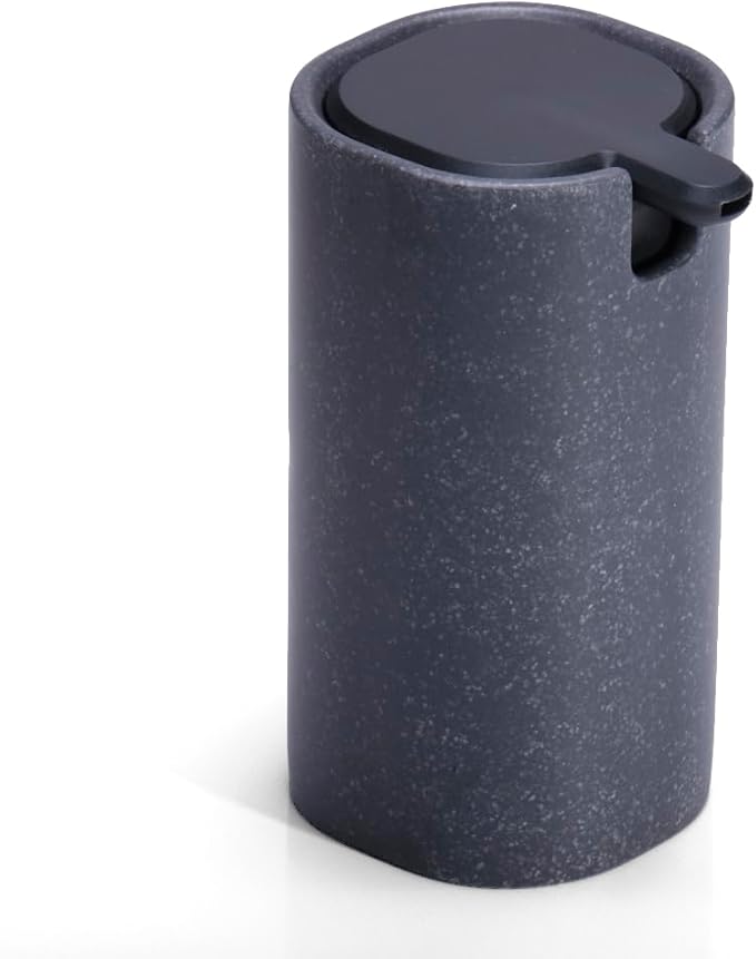 LINE+ARC Modern Easy-to-Press Soap Dispenser. No-Rust Cute Bathroom Gray Marble by LINEARC