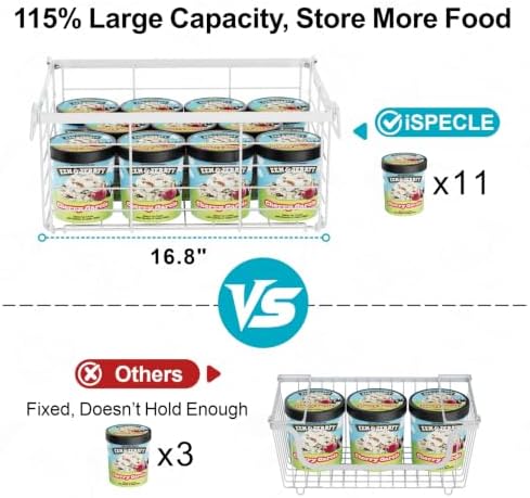 iSPECLE Deep Freezer Organizer Bins - For Most 10-20 cu. ft. Chest