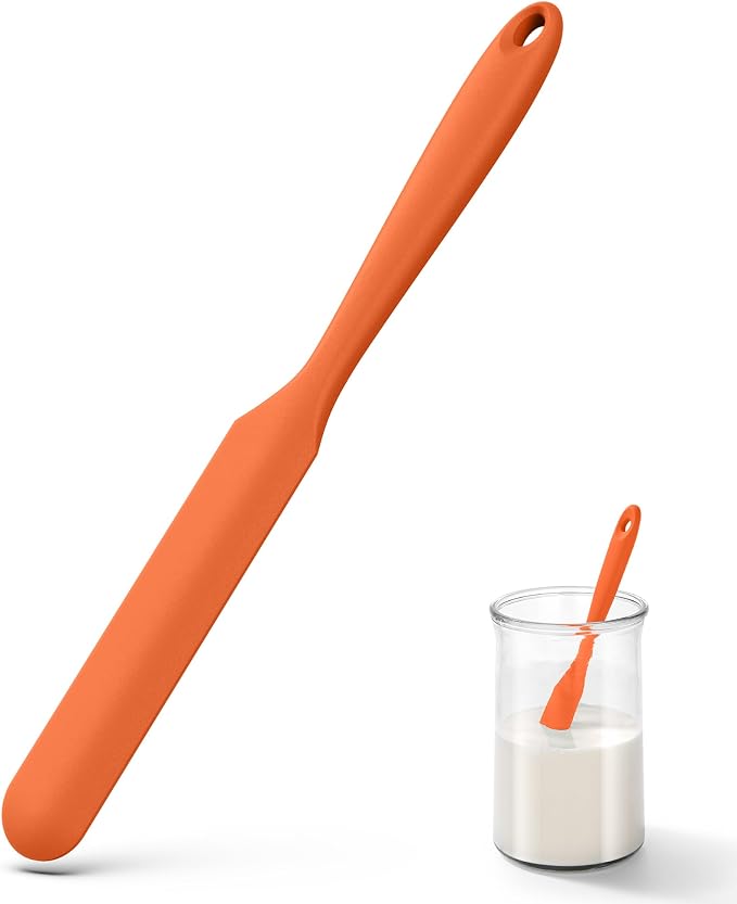 U-Taste Skinny Silicone Jar Spatula: 600ºF Heat-Resistant Food-Grade 10in Long by U-Taste