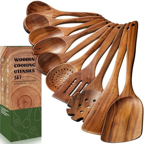 Terlulu 10-Piece Teak Wooden Utensil Set